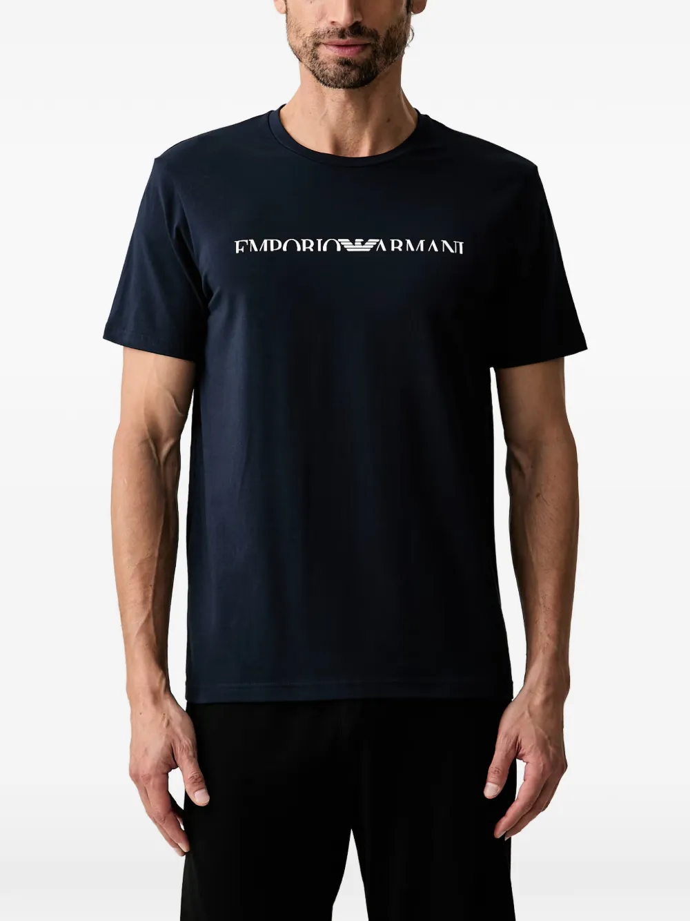 Emporio Armani logo-print T-shirt - Blu