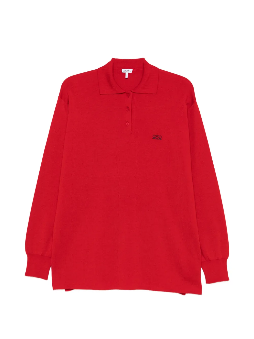 LOEWE logo-embroidered polo top - Rosso