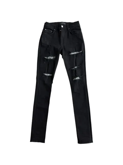 AMIRI zebra-patch crystal-embellished jeans