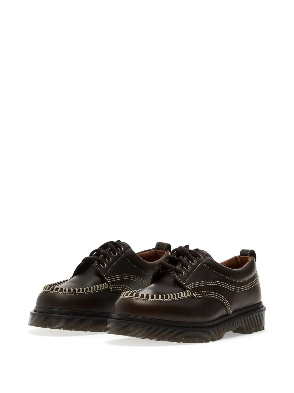 Dr Martens Lowell whipstitch-detail calf leather derby shoes Groen