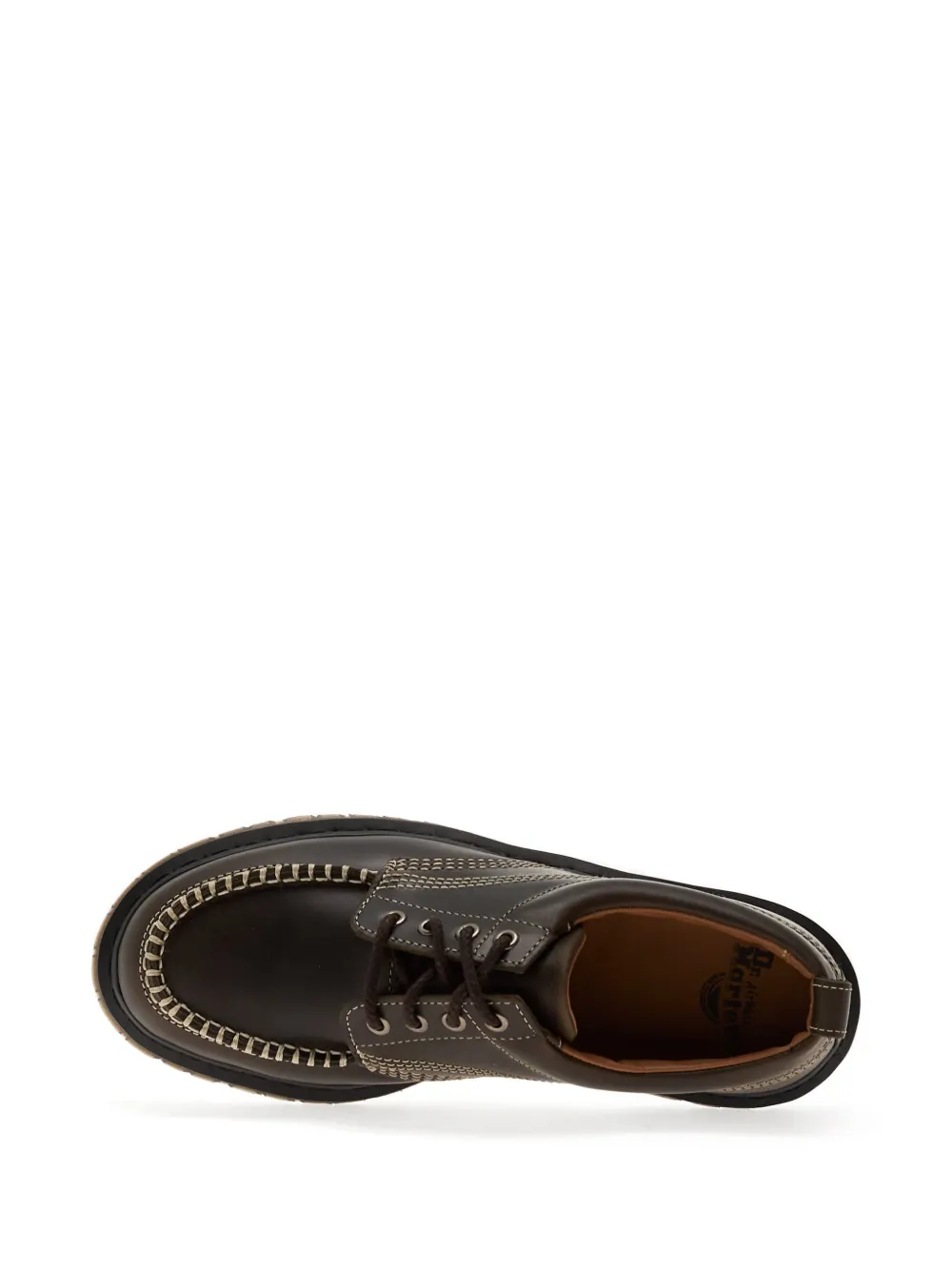 Dr Martens Lowell whipstitch-detail calf leather derby shoes Groen