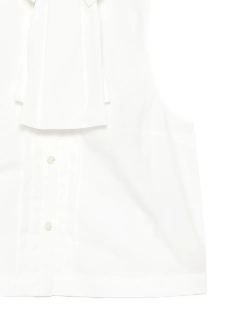 SHUSHU/TONG Bow-detail Sleeveless Blouse in White, view 3