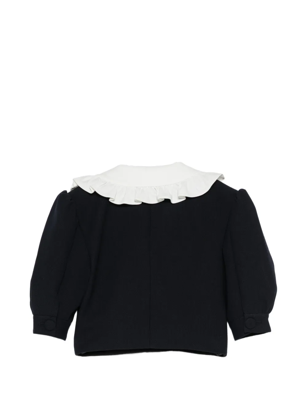 SHUSHU/TONG Ruffled-collar Cropped Jacket in Blue, view 2