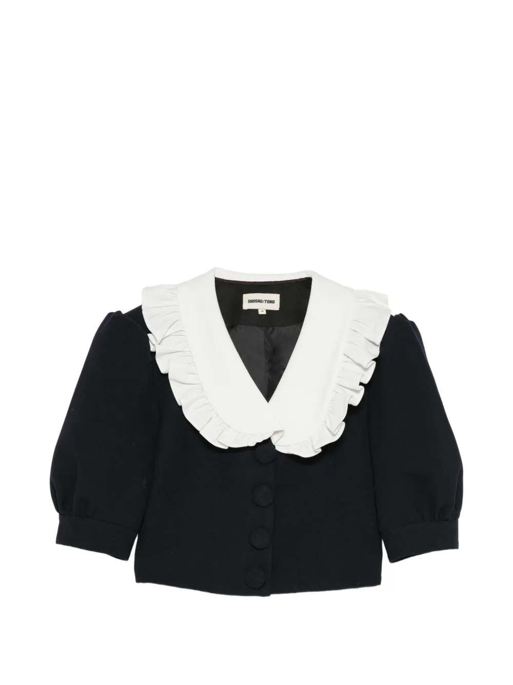 SHUSHU/TONG ruffled-collar cropped jacket
