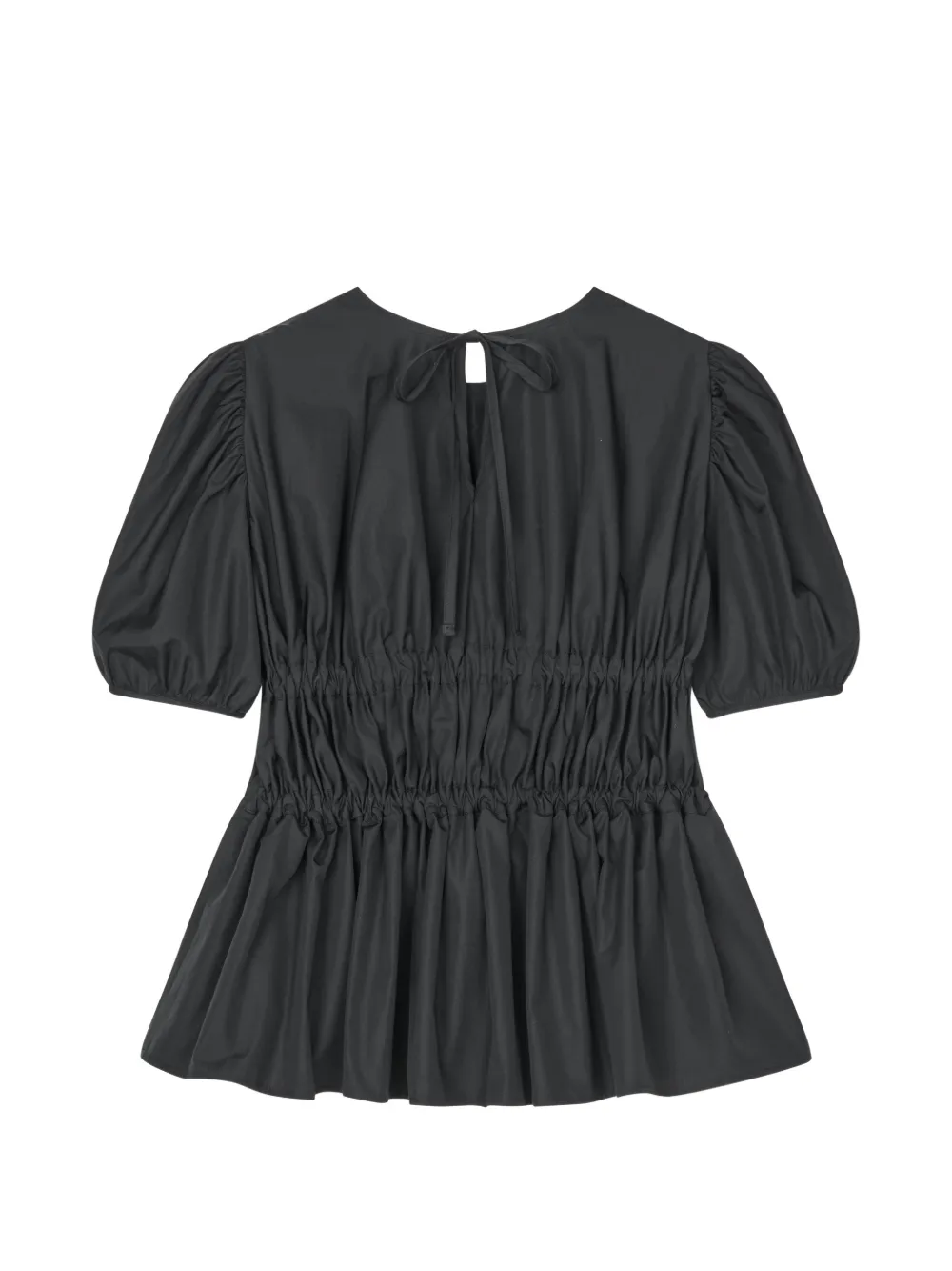 Cecilie Bahnsen Freya blouse met pofmouwen en strikdetail Zwart