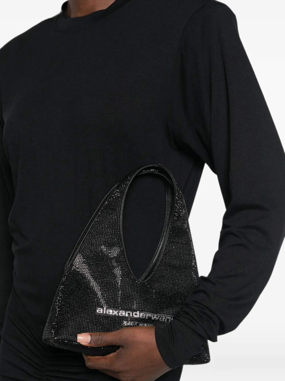 Alexander Wang Pike shopper verfraaid met logo Zwart
