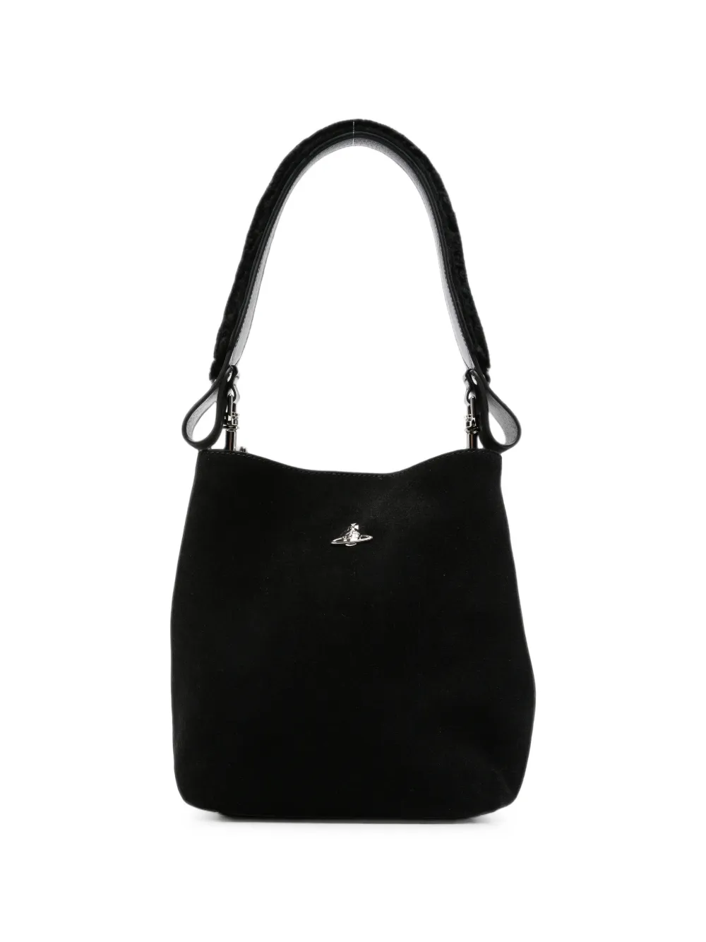 Vivienne Westwood Orb-plaque leather bucket bag - Nero