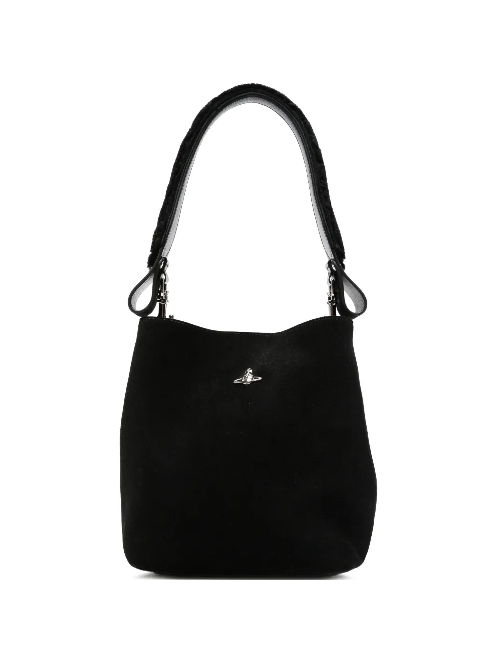 Vivienne Westwood Orb-plaque leather bucket bag - Nero