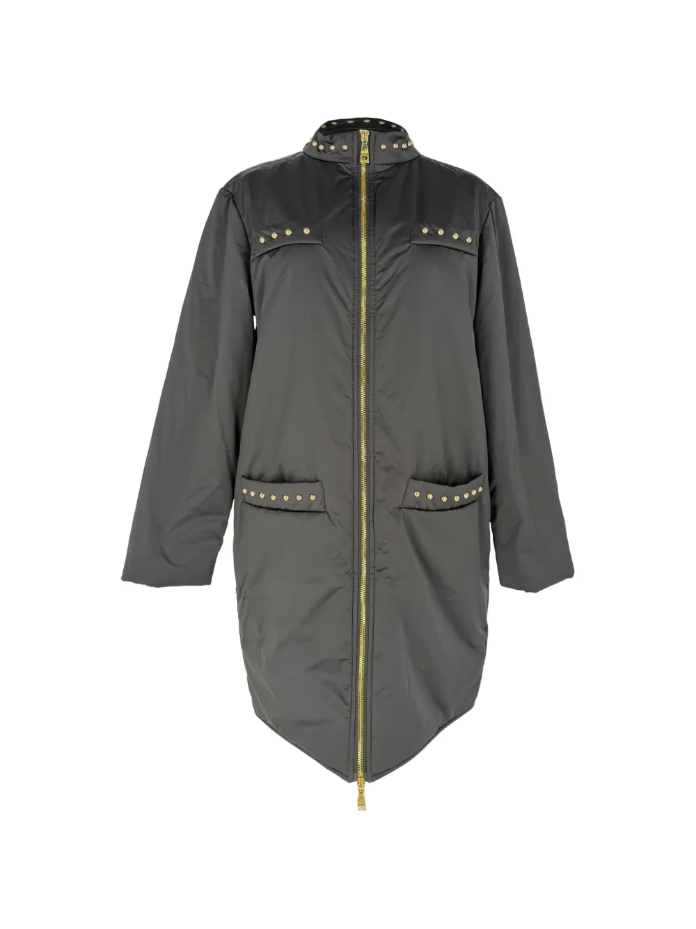 Moschino Pre-Owned studded zip-up coat - Schwarz