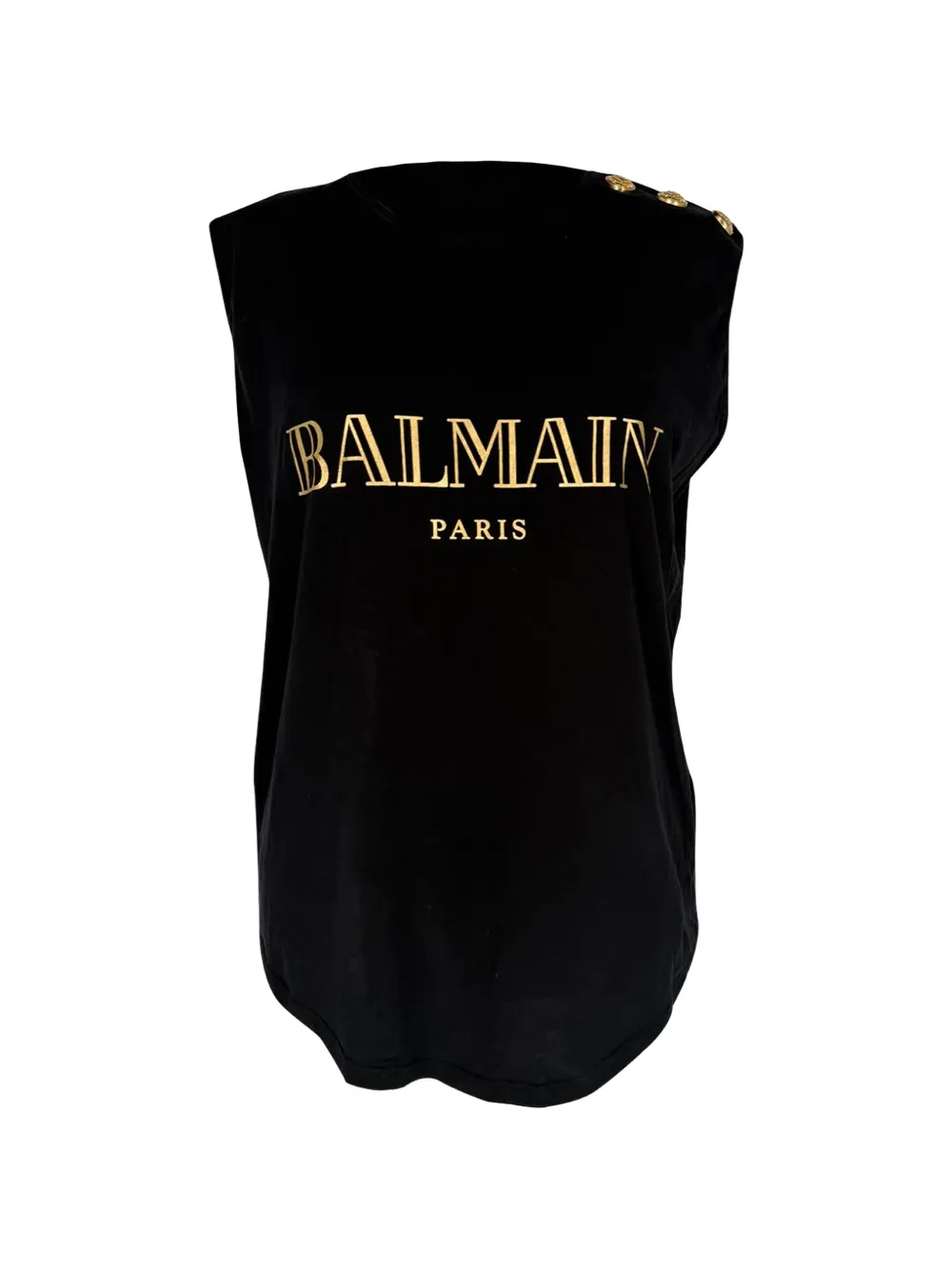 Balmain Pre-Owned Trägershirt mit Logo-Print - Schwarz