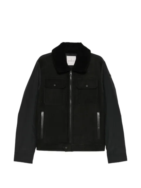 Moncler chaqueta a paneles con cuello de piel de borrego
