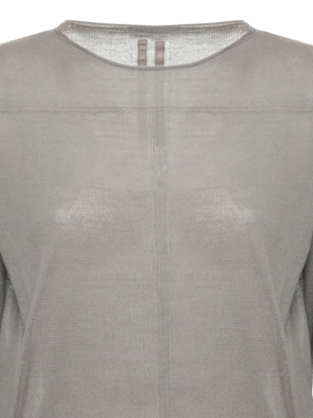 Rick Owens Doorzichtige gebreide lichtgewicht sweater Grijs