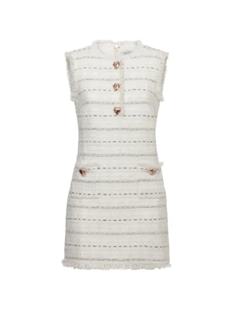 Self-Portrait heart-button bouclé mini dress