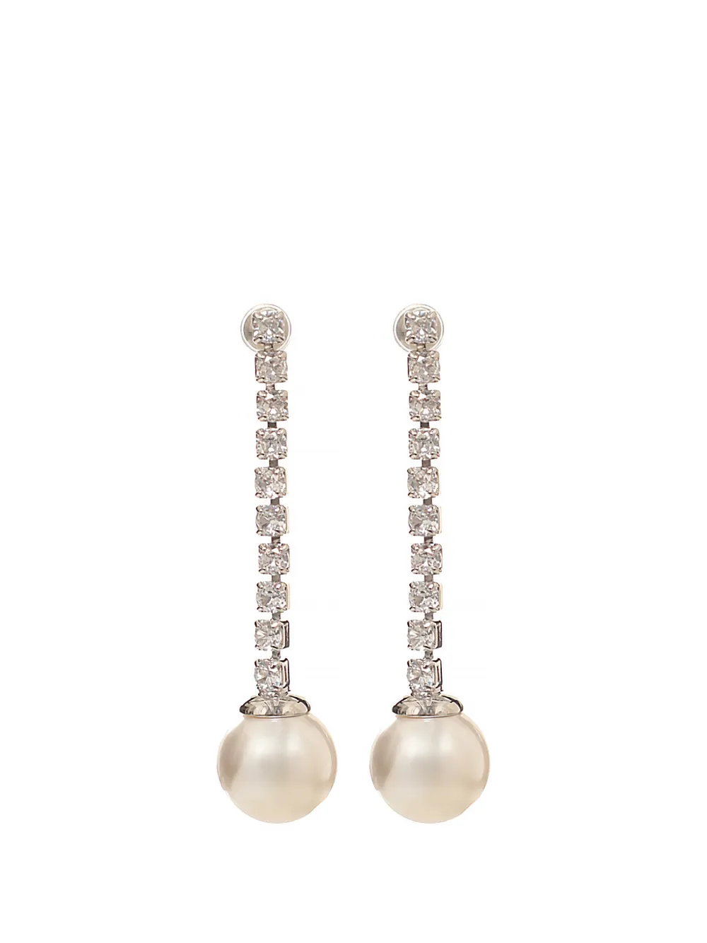 Self-Portrait crystal-embellished earrings - Argento