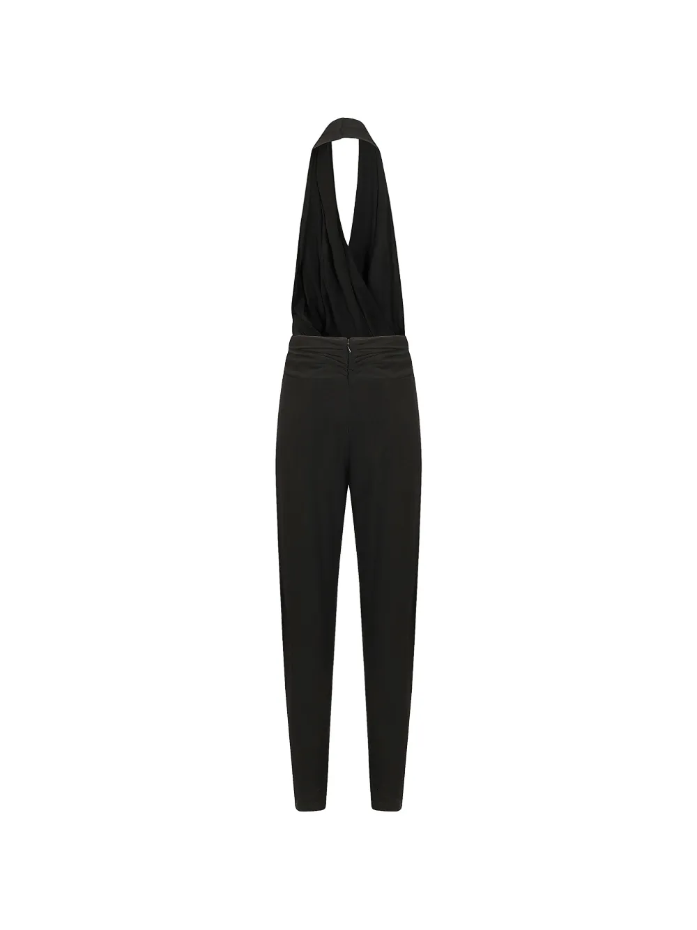 THE ANDAMANE Astra gedrapeerde jumpsuit met halternek Zwart