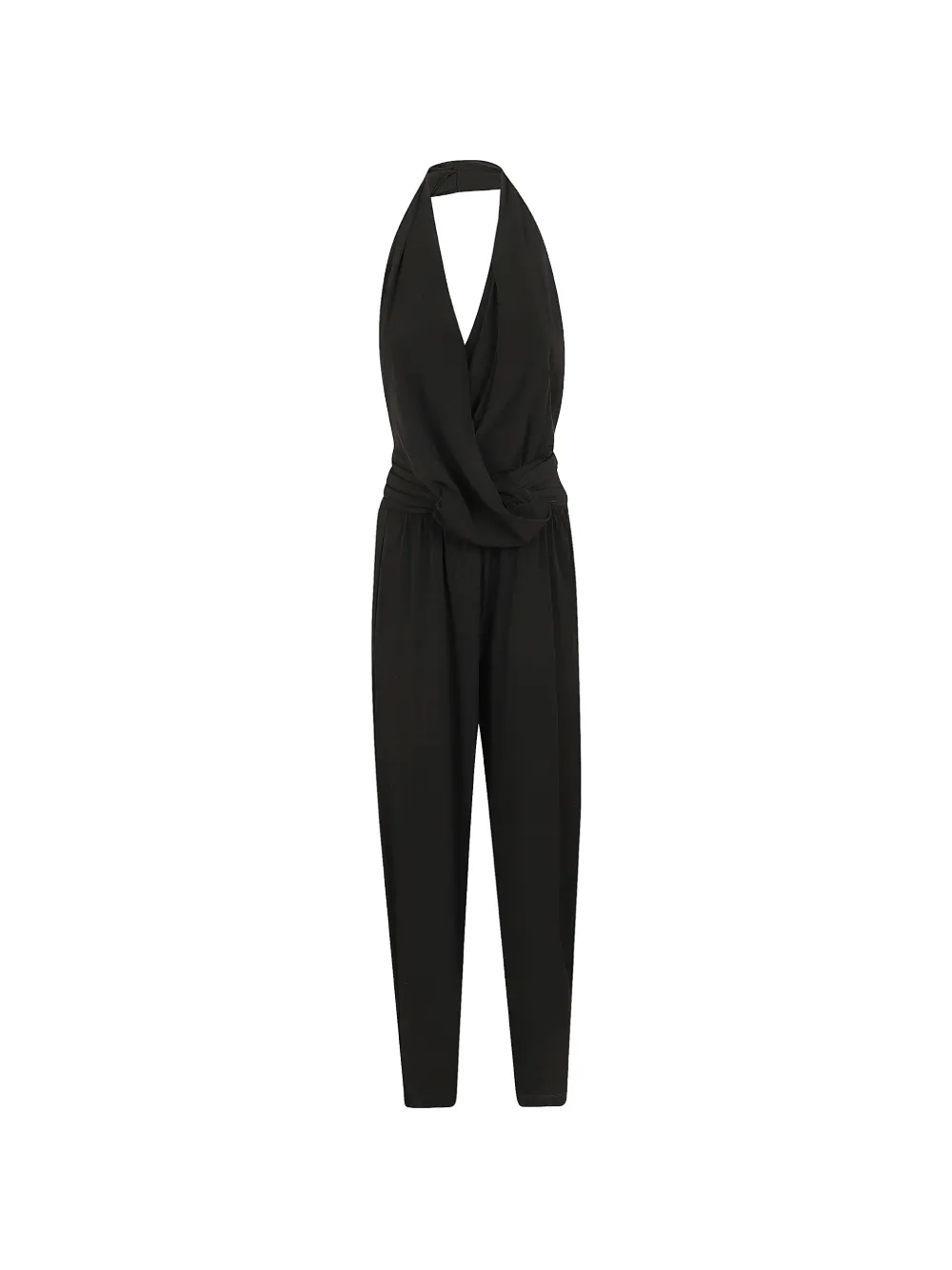 THE ANDAMANE Astra halterneck draped jumpsuit - Nero