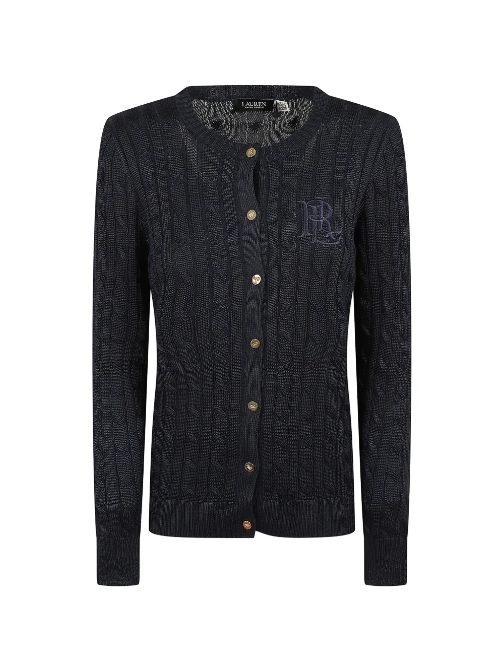 Lauren Ralph Lauren cable-knit logo-embroidered cardigan - Blu