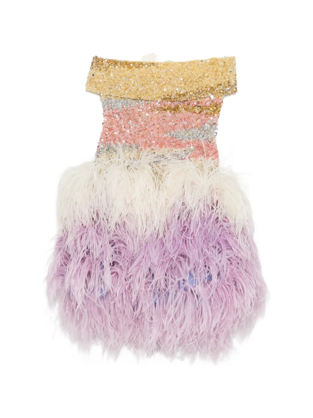 GEORGES HOBEIKA embellished feather-skirt dress - Violett