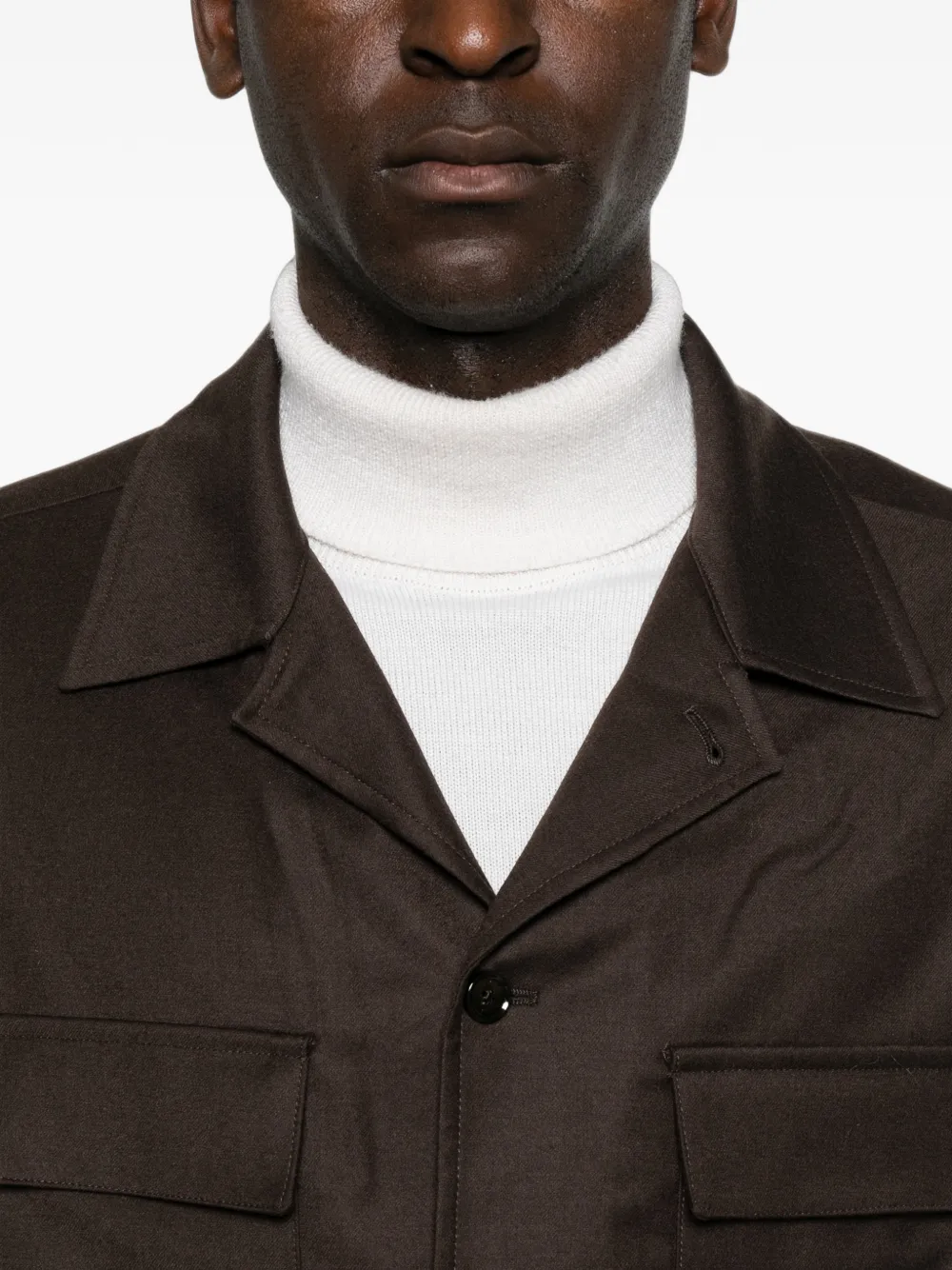 Briglia 1949 John button-up shirtjack met zakdetail Bruin