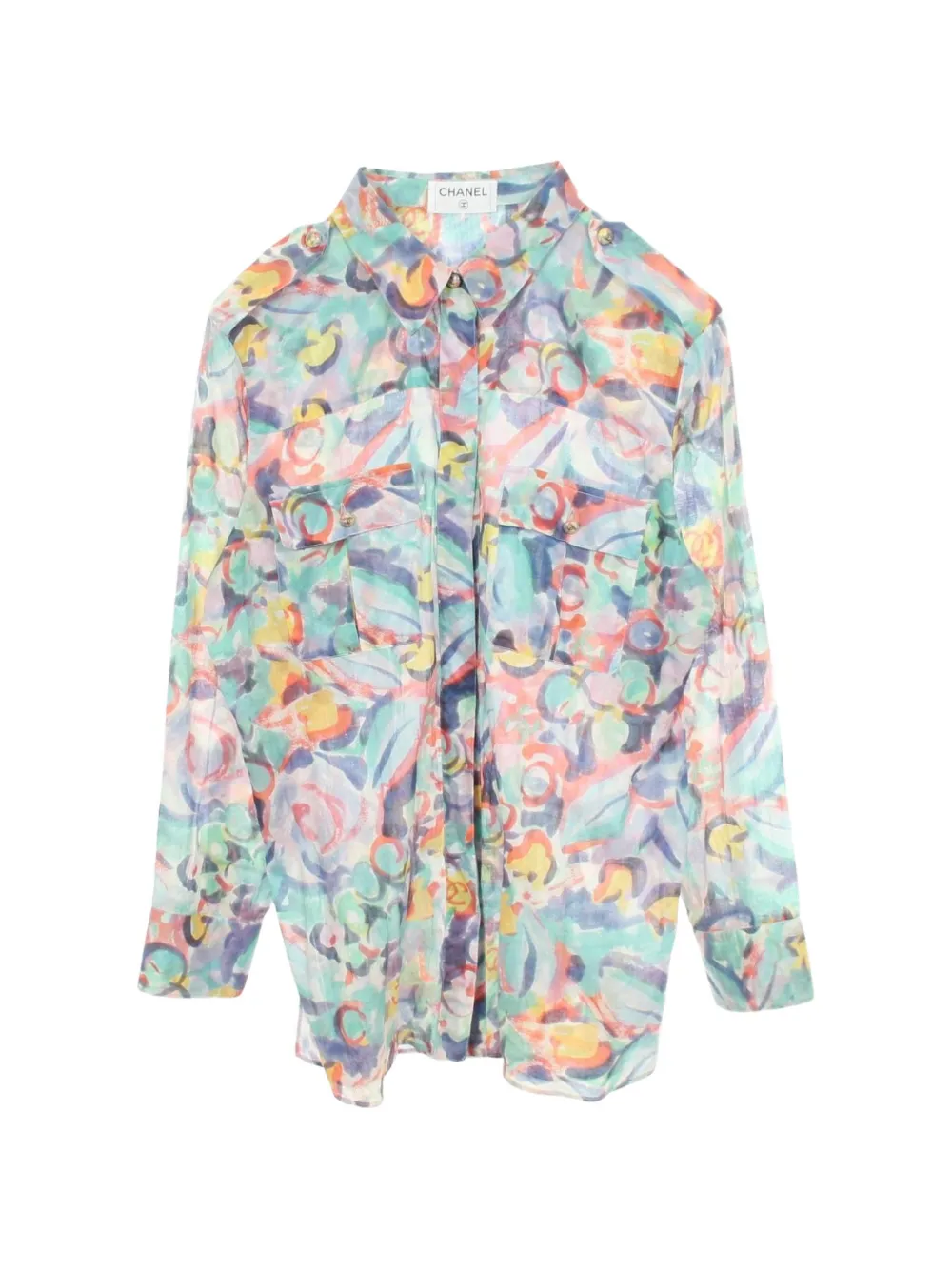 CHANEL Pre-Owned Camicia Coco Mark 1986-1988 - Verde