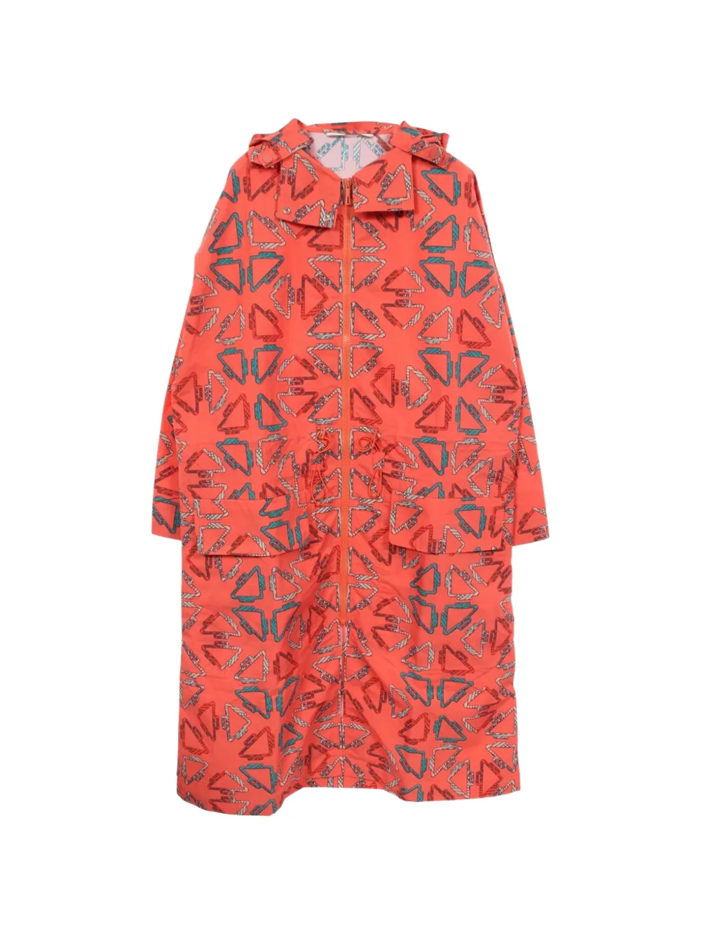 Hermès Pre-Owned 2010s Tatersales Long Beach hooded coat - Orange