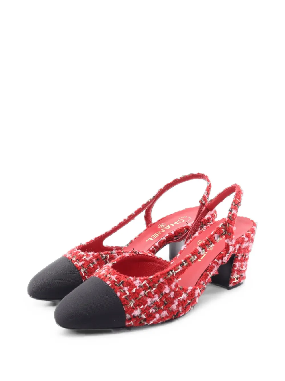 CHANEL Pre-Owned 1986-1988 Coco Mark slingback sandals - Rot