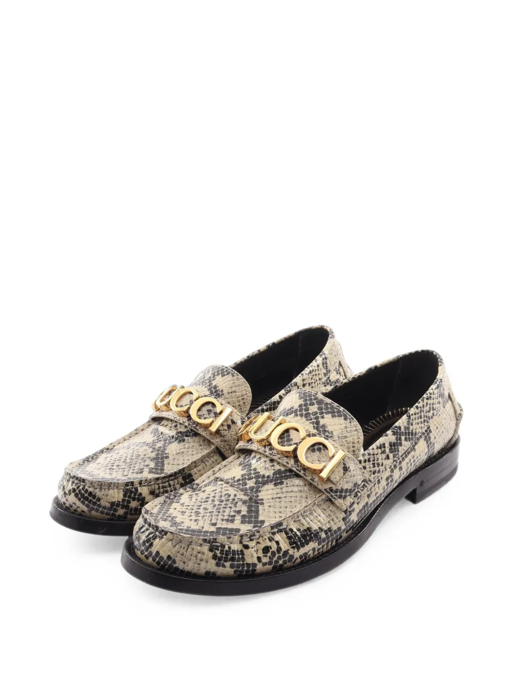 Gucci Pre-Owned 2010s python-embossed loafers - Toni neutri