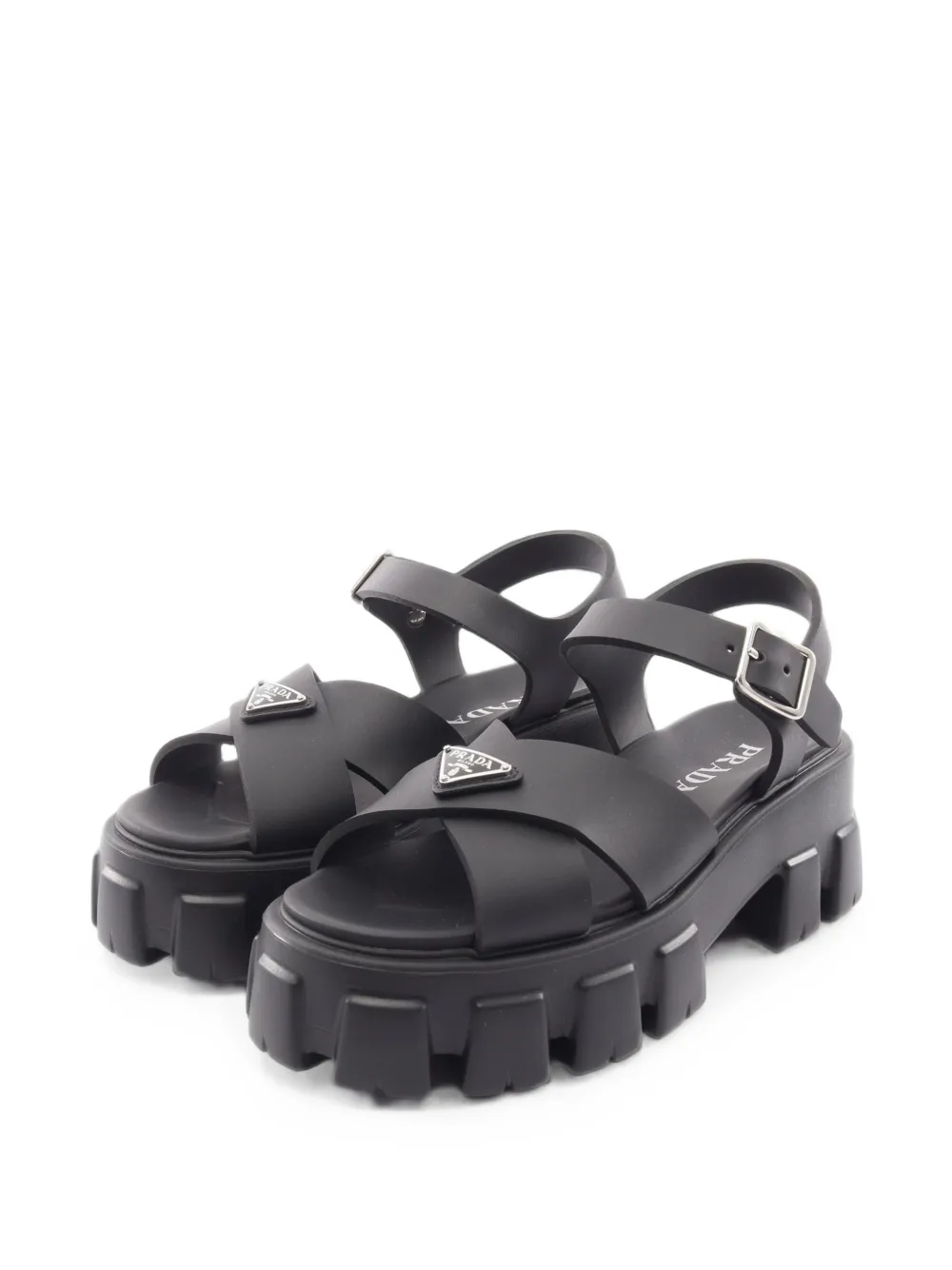 Prada Pre-Owned Sandali Monolith a punta aperta anni 2020 - Nero