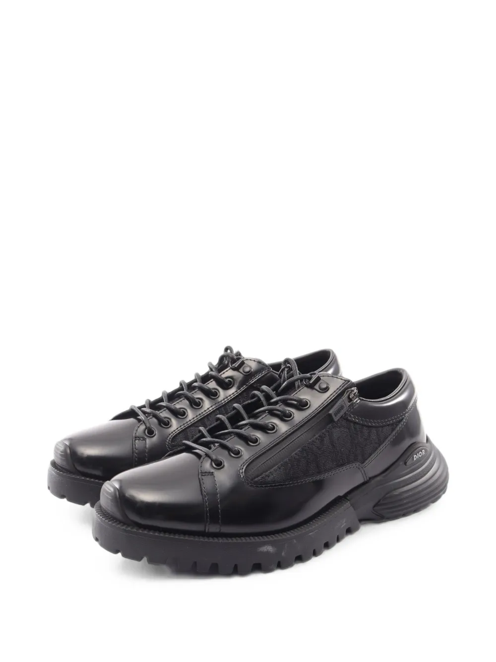 Christian Dior Pre-Owned 2020s Oblique-jacquard Derby shoes - Schwarz