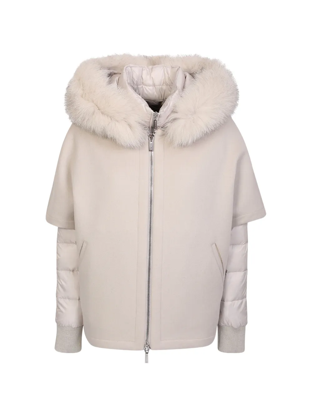 Moorer Pegaso fur-trim hooded jacket - Nude