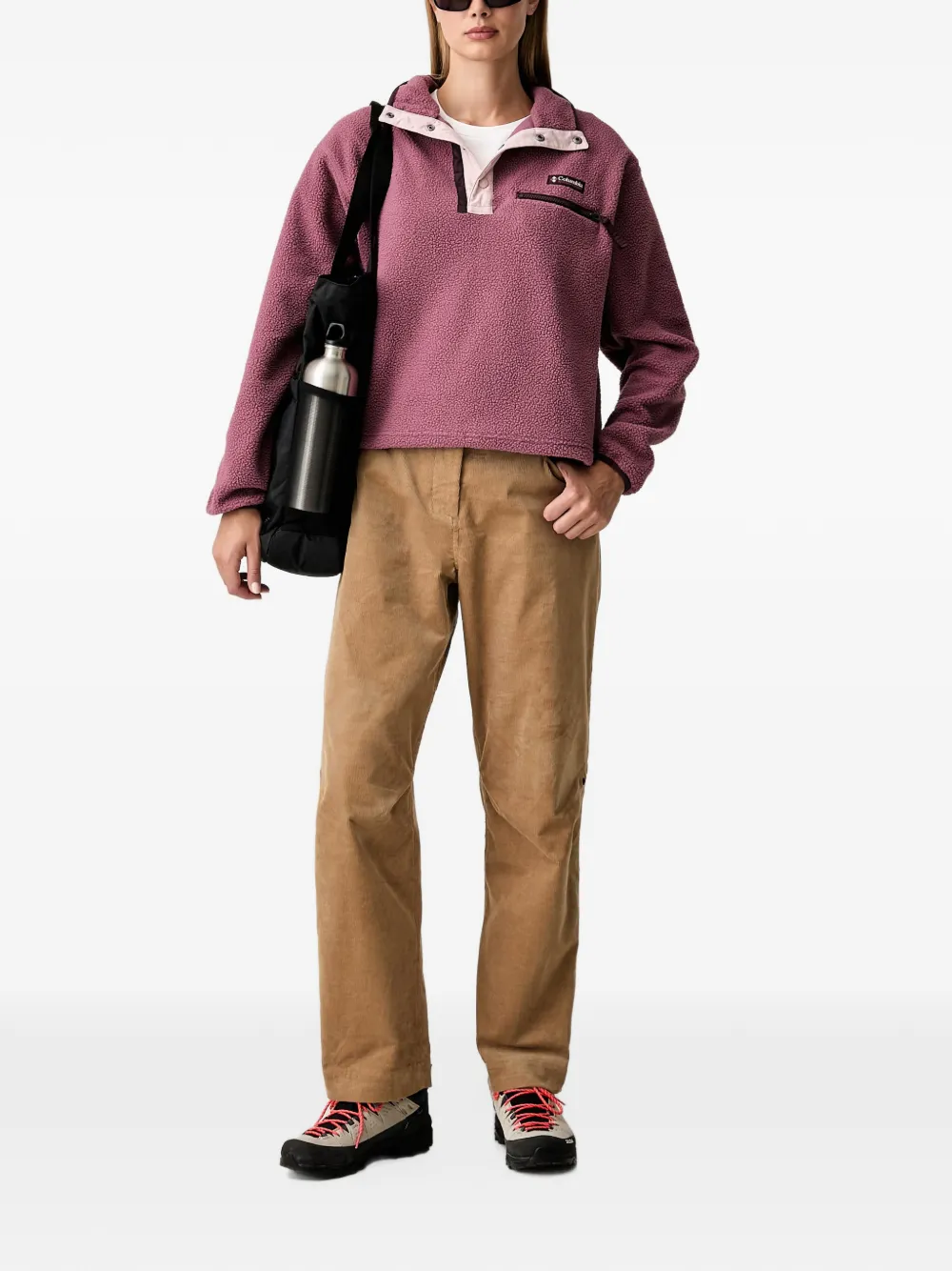 Columbia Sportswear fleece logo-patch sweater Roze
