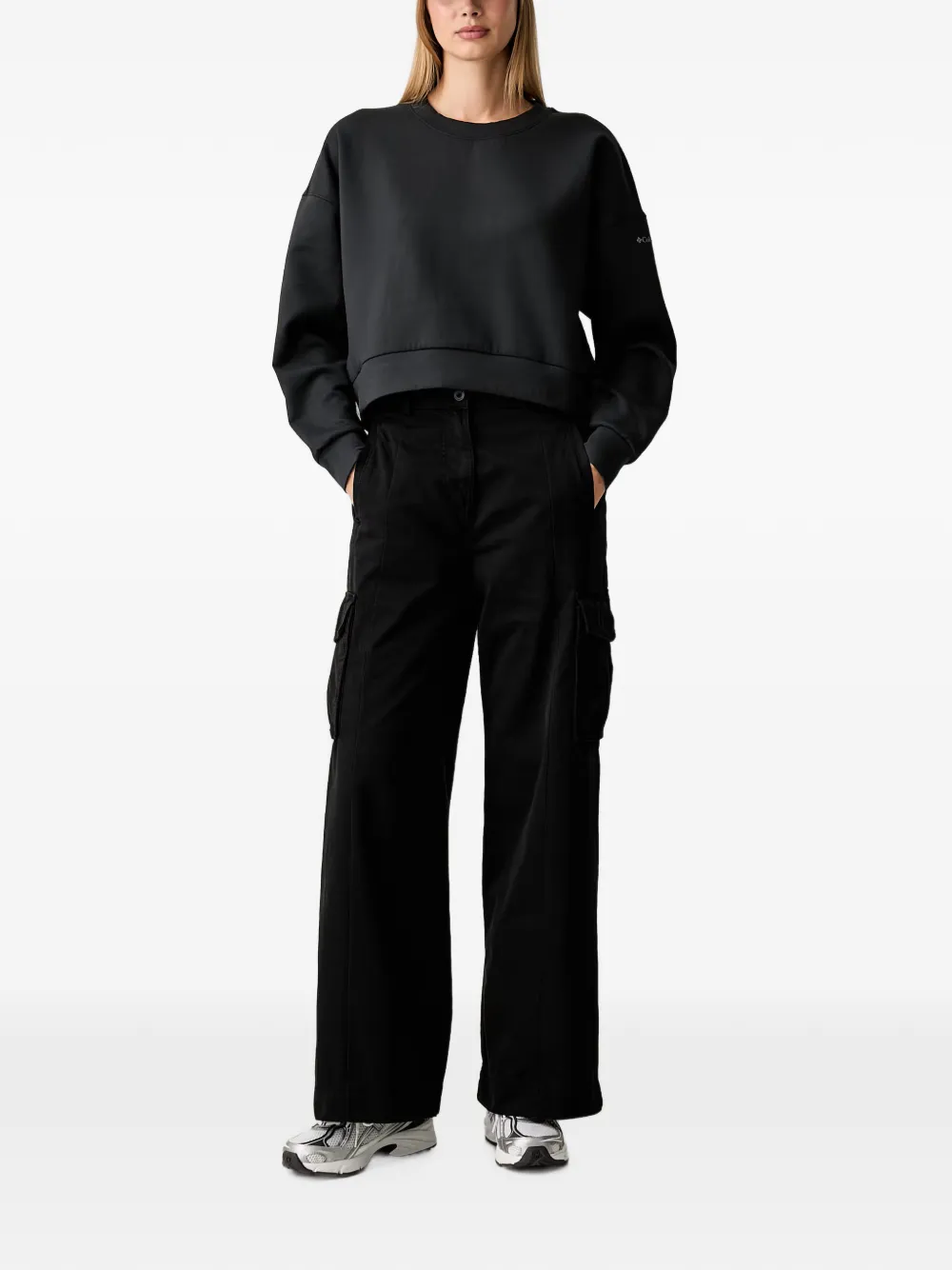 Columbia Amazesweats cropped sweater met logoprint Zwart