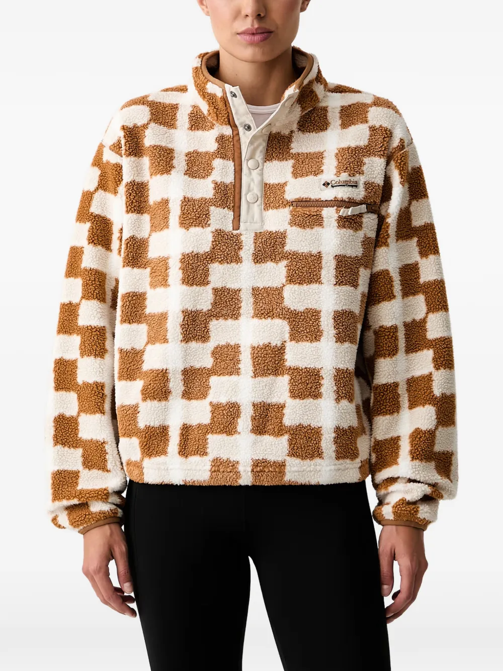 Columbia Helvetia checkerboard fleece sweater - Braun