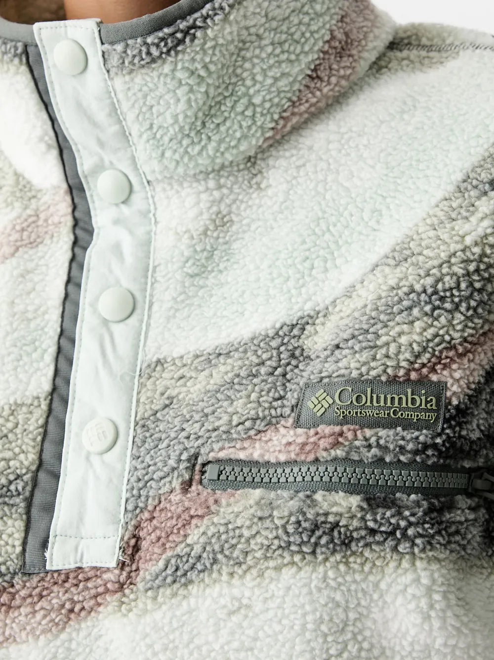Columbia Helvetia II fleece trui met bergprint Groen