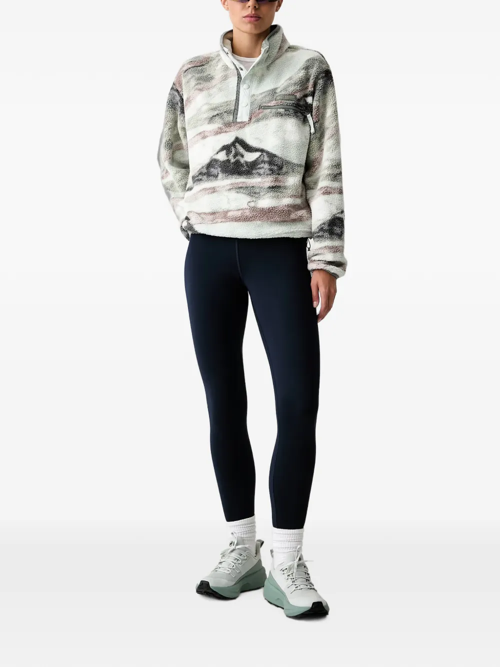 Columbia Helvetia II fleece trui met bergprint Groen
