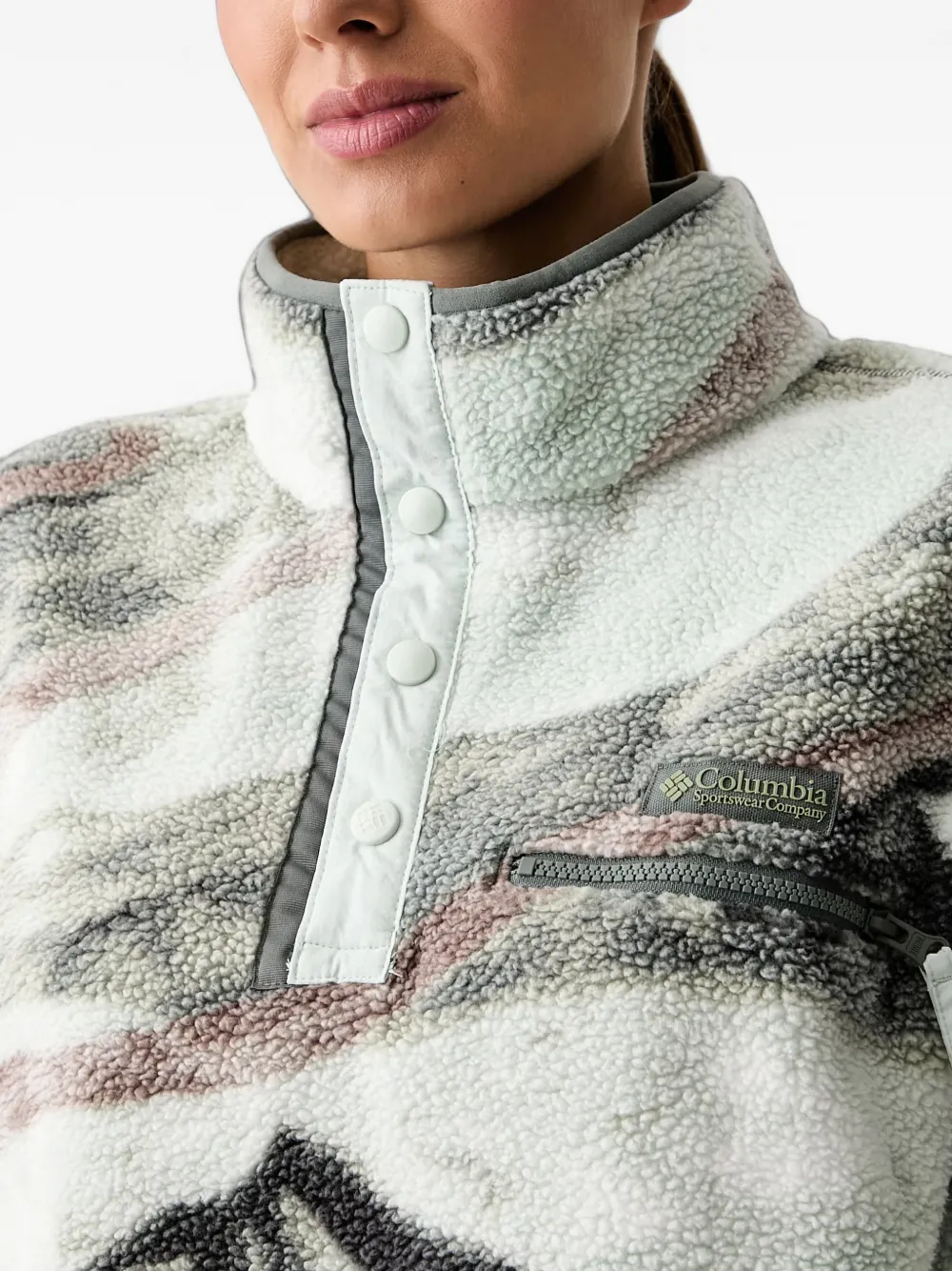 Columbia Helvetia II fleece trui met bergprint Groen
