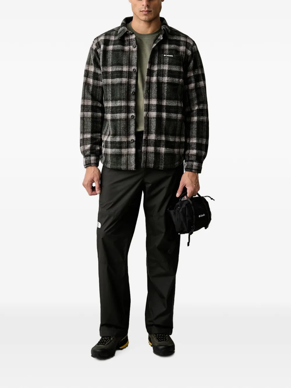 Columbia Check-pattern Patch-pocket Jacket In Green