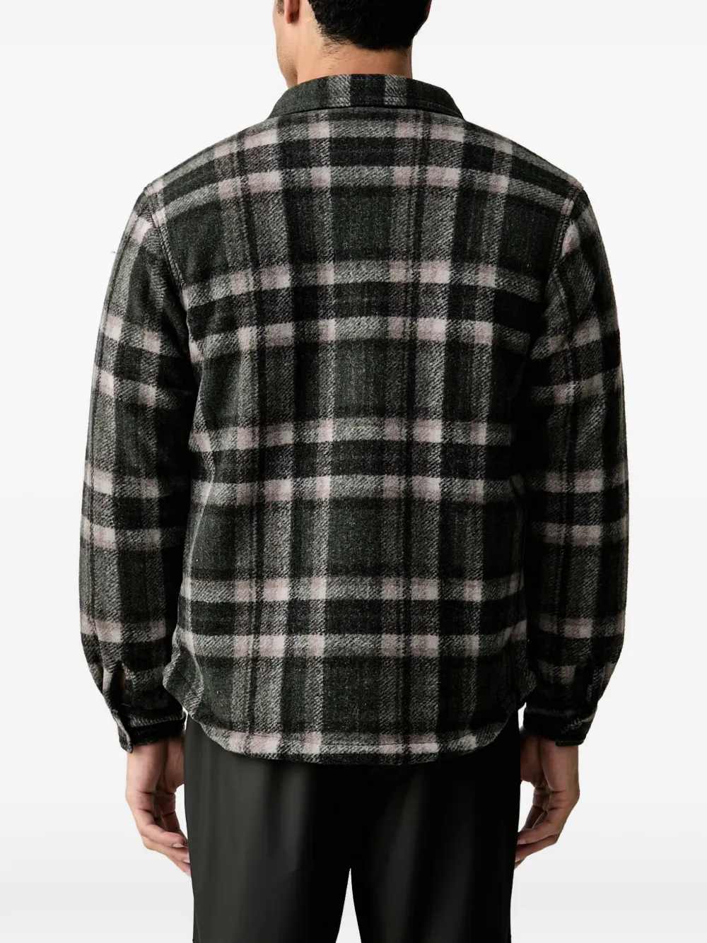 Columbia Check-pattern Patch-pocket Jacket In Green