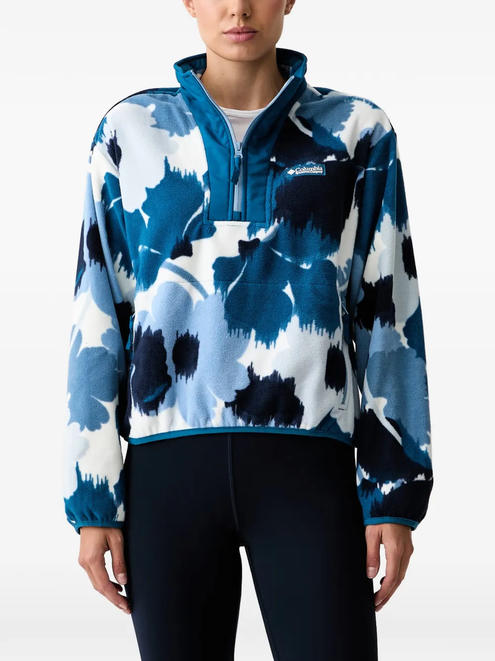 Columbia Sequoia Grove floral-print quarter-zip sweatshirt - Blau