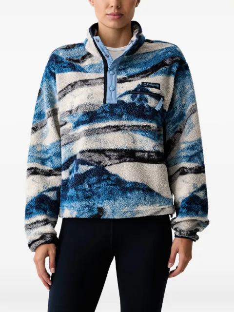 Columbia mountain-print fleece sweatshirt