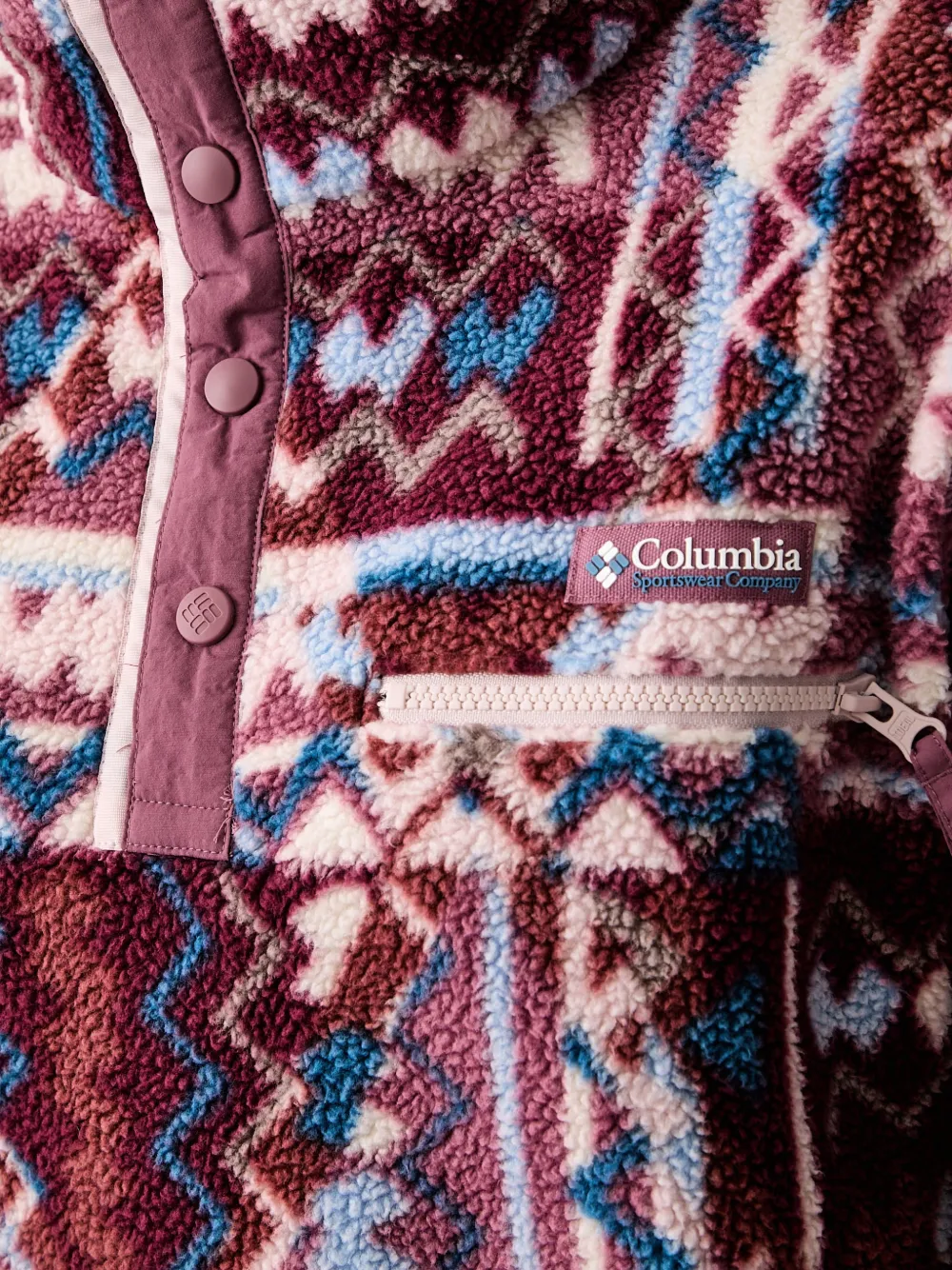 Columbia Helvetia geometric-print fleece sweater Roze