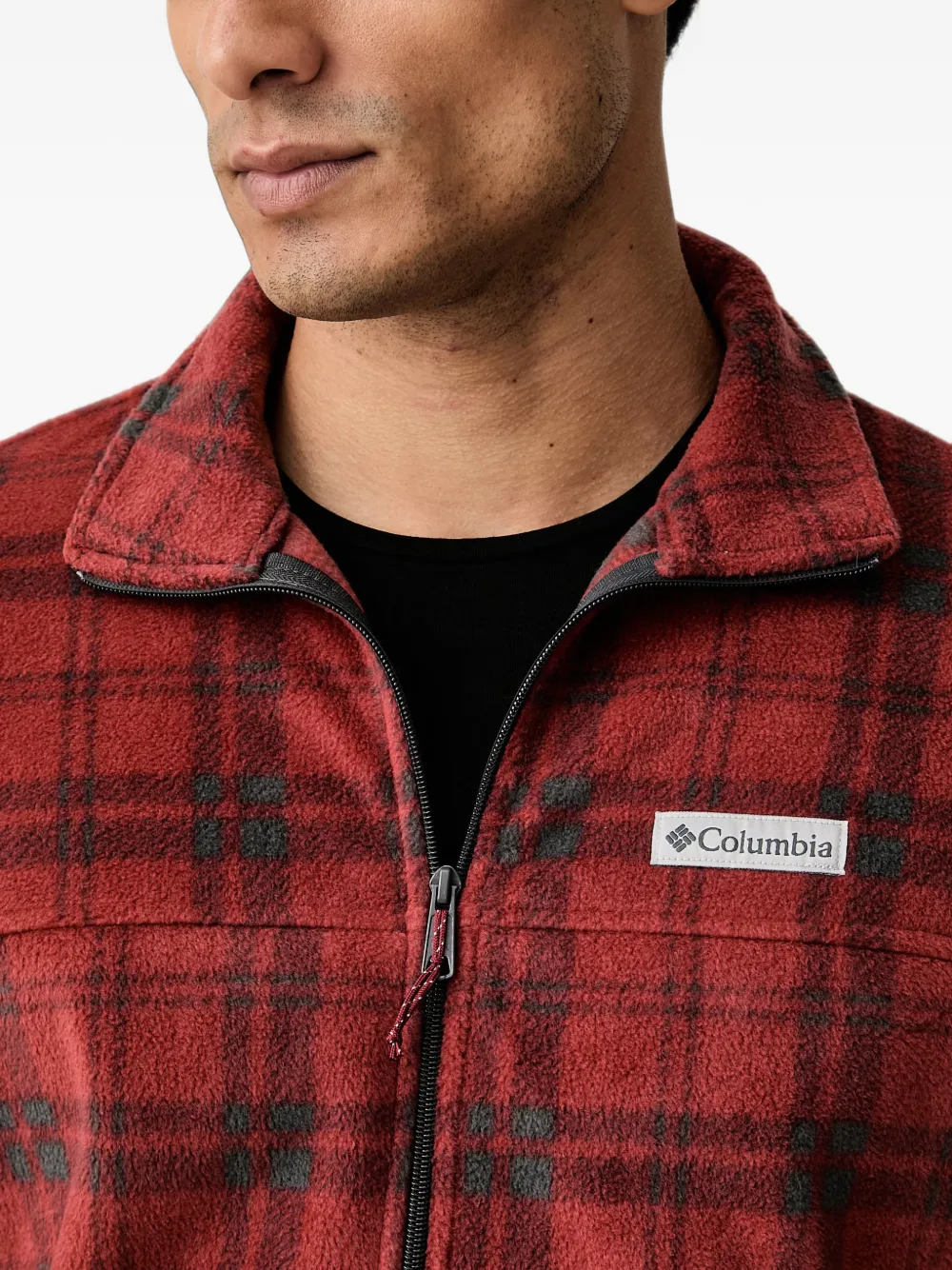 Columbia Steens Mountain trui met ruit-print en rits Rood