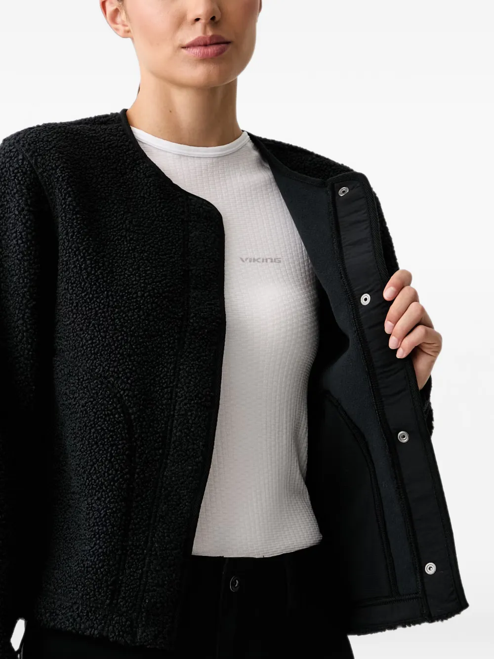 Columbia Fleece jack met logopatch Zwart