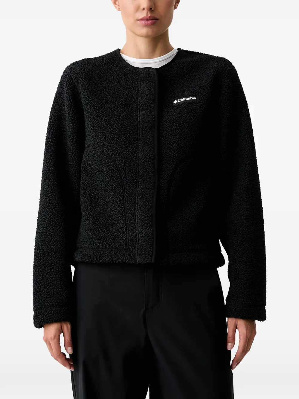 Columbia logo-patch fleece jacket