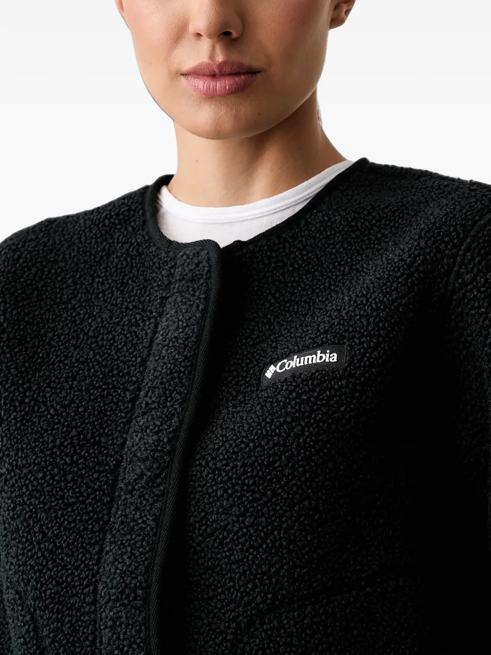 Columbia Fleece jack met logopatch Zwart