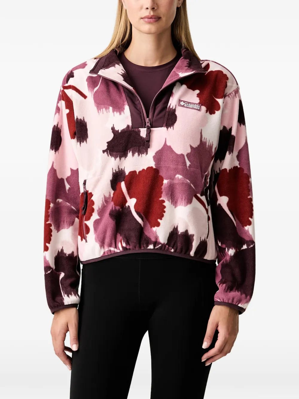 Columbia floral-print quarter-zip pullover - Rosa