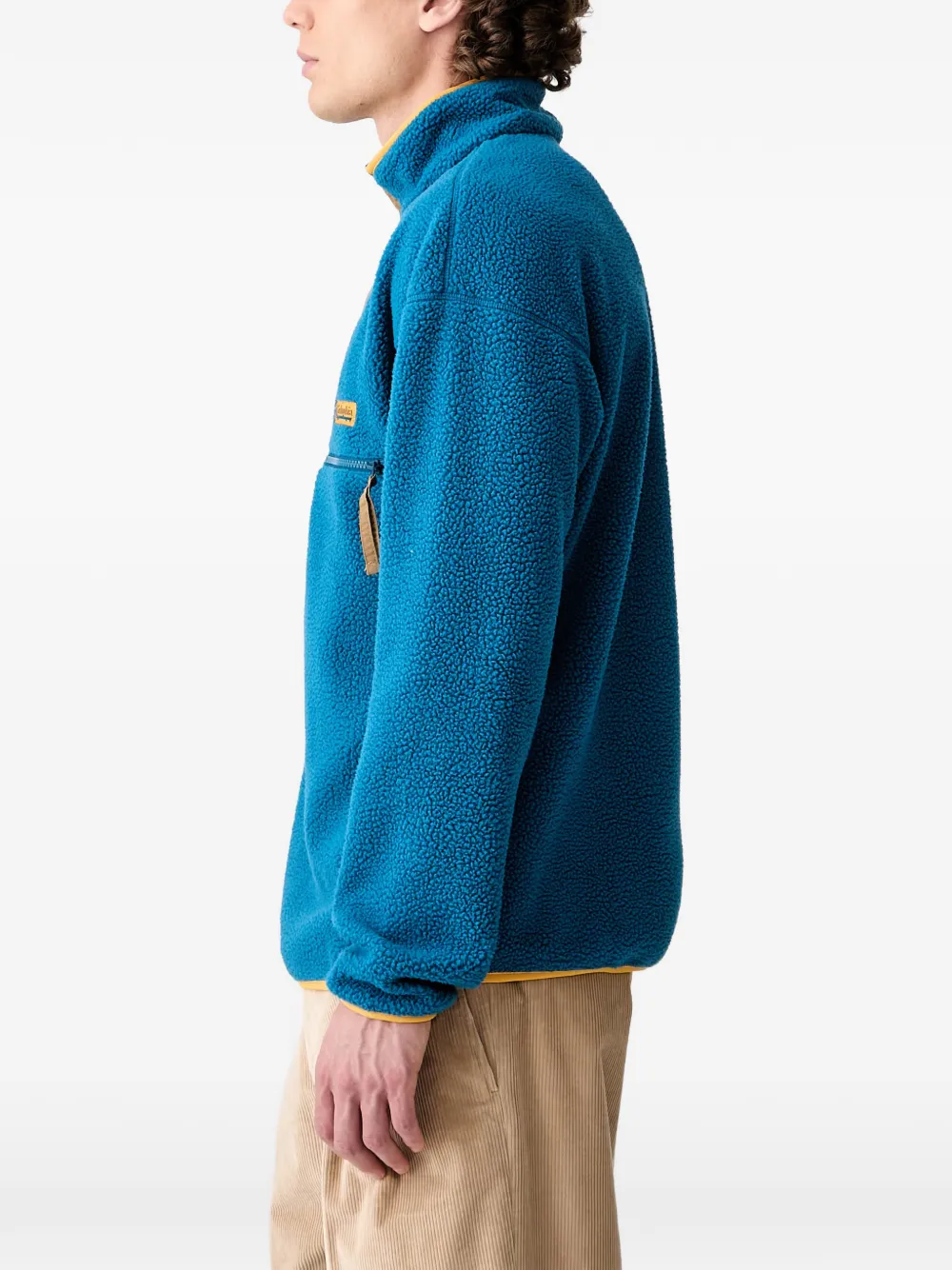 Columbia Trui met fleece-textuur en logo-patch Blauw