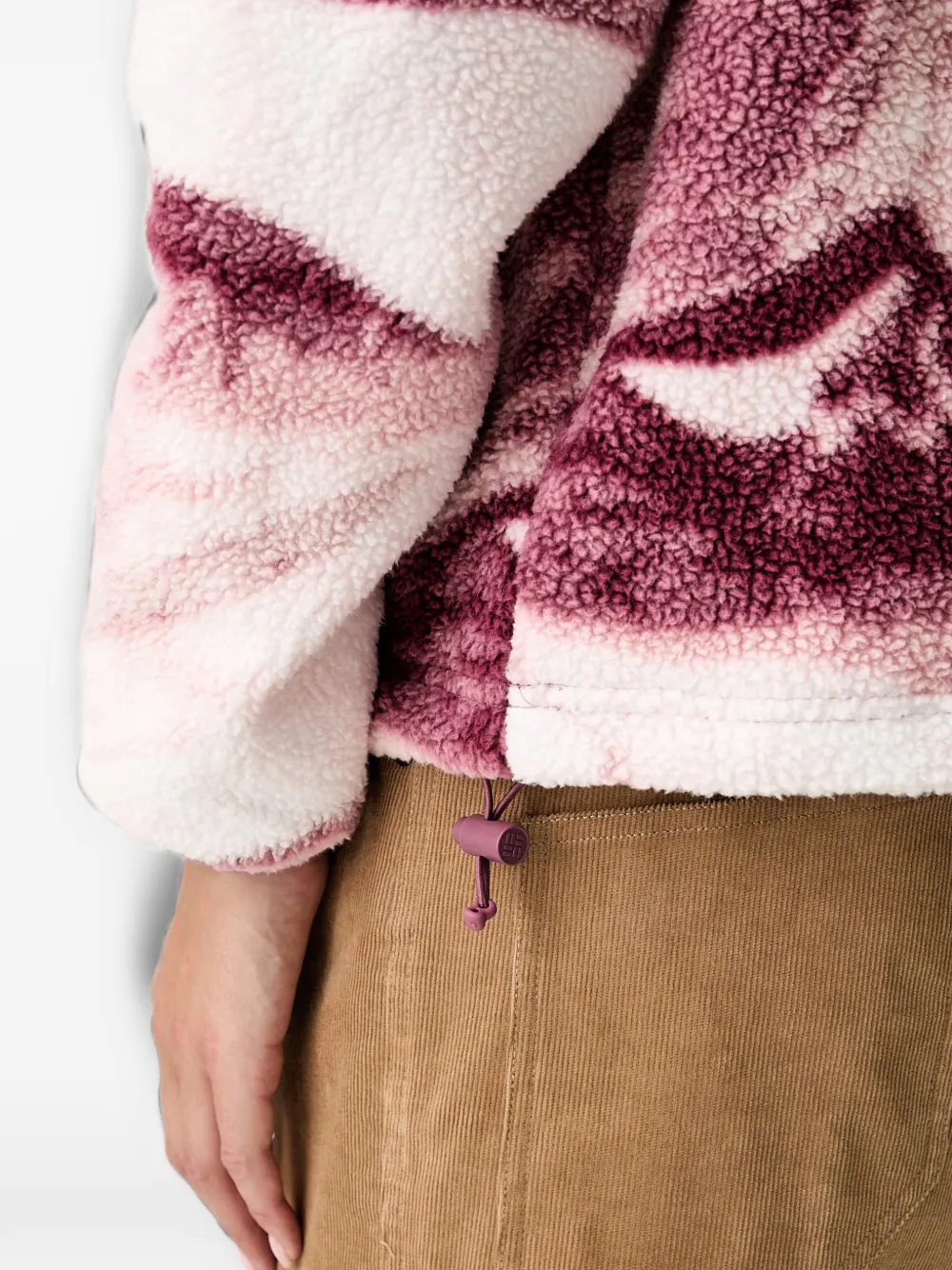 Columbia Helvetia II fleece hoodie met bergprint Wit