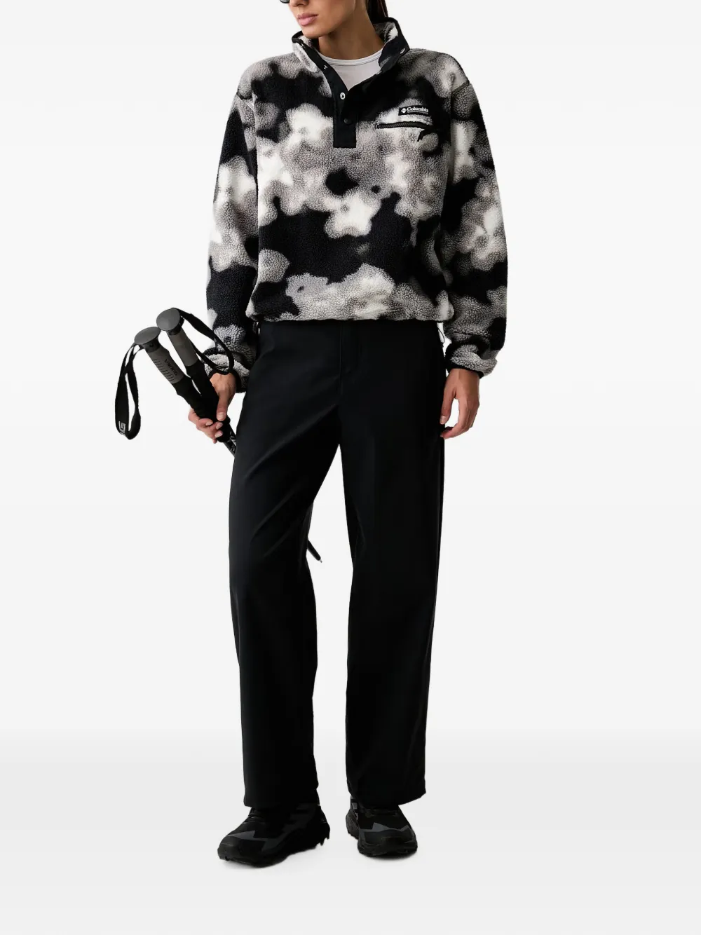 Columbia Helvetia II fleece trui met abstracte print Zwart