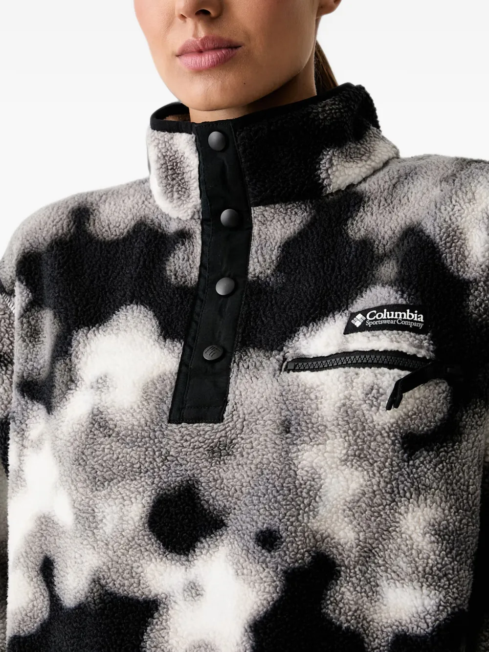 Columbia Helvetia II fleece trui met abstracte print Zwart